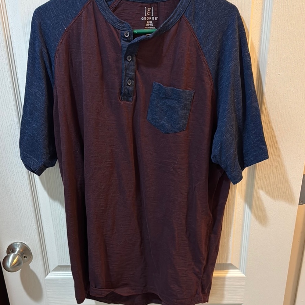 George Casual Button Down Shirt Blue and Brown